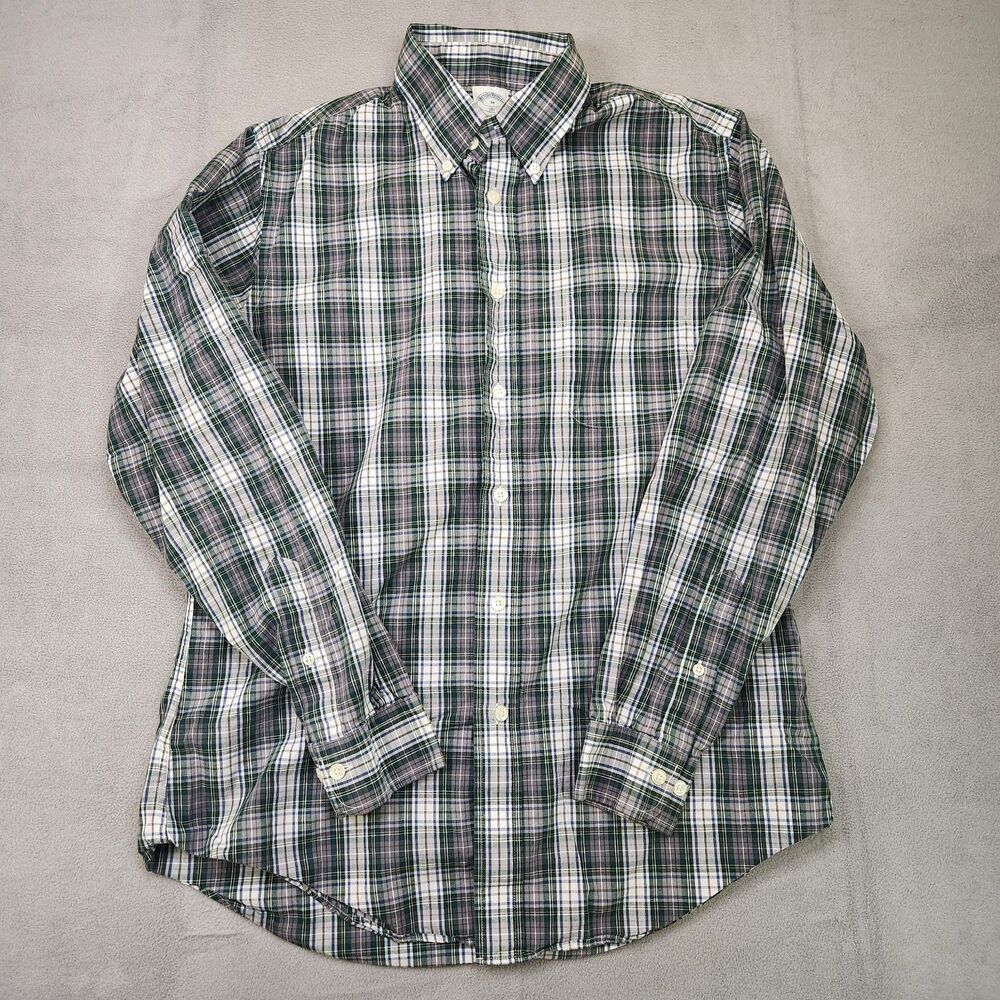 Brooks Brothers Regent Shirt Men's M Plaid Long Sleeve‎ Button Down 100% Cotton